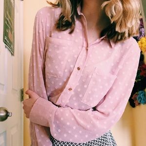 sheer polka dot blouse